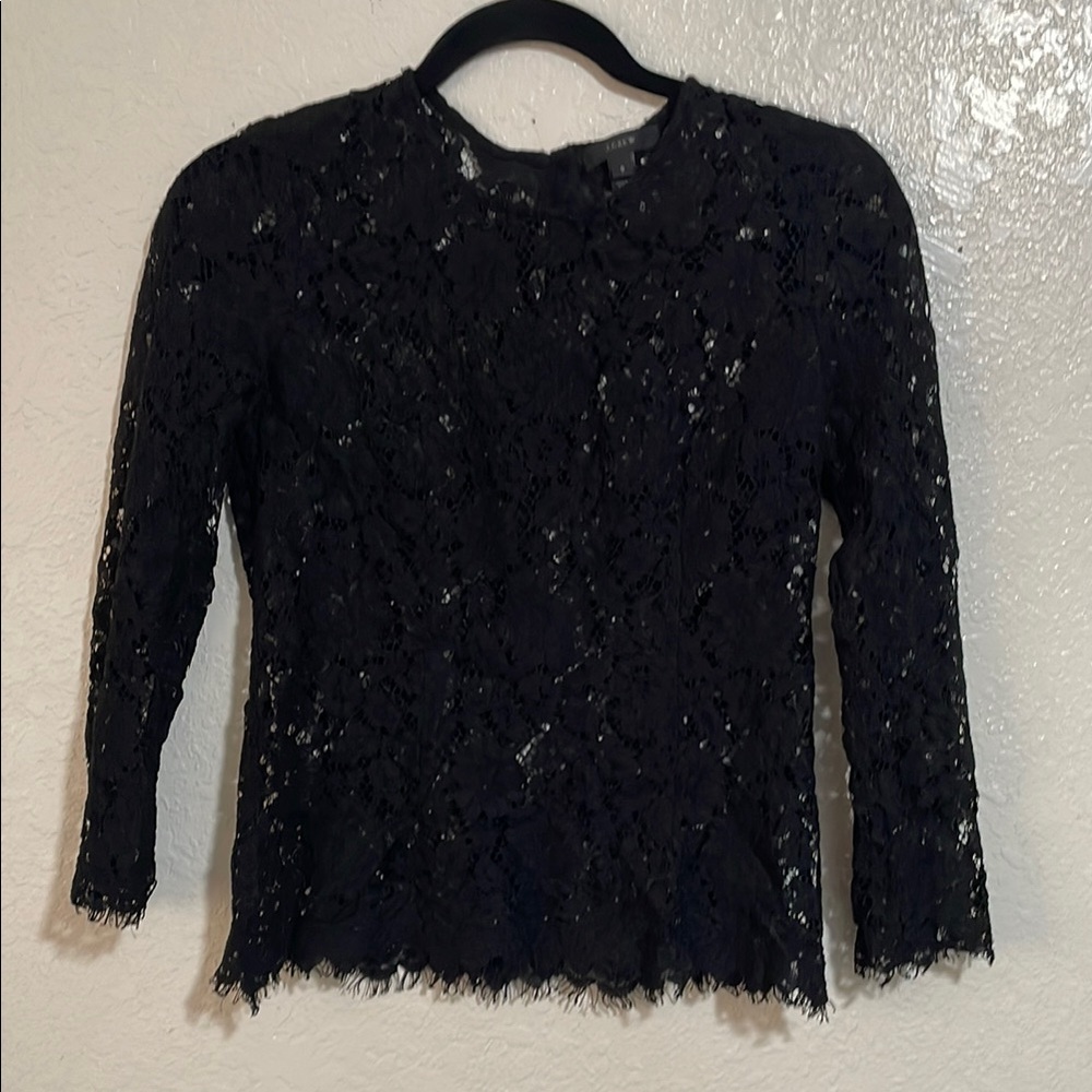 J.Crew Elegant Black Lace Women's Top